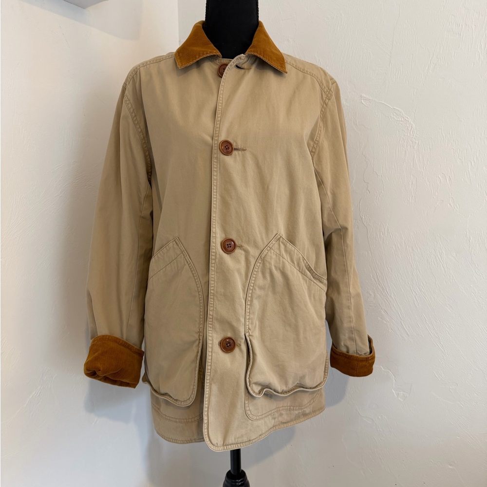 J. Crew Barn Jacket with Corduroy Collar and Sleeves